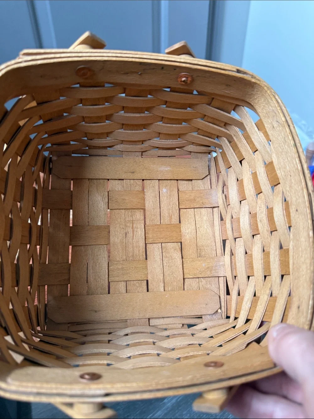 Longaberger Natural Yellow Wood Double-Handle Basket